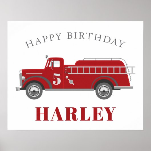 Sound the Alarm Fire Truck Birthday Party Any Age ポスター (正面)