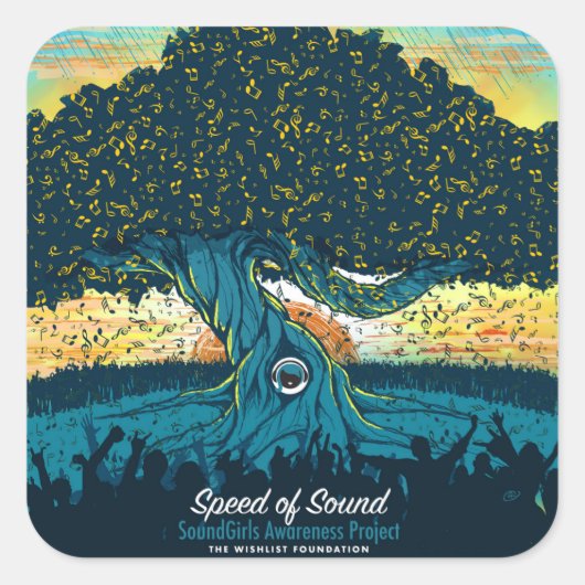 SoundGarls認識度プロジェクト:四角いステッカー(6) スクエアシール (正面)