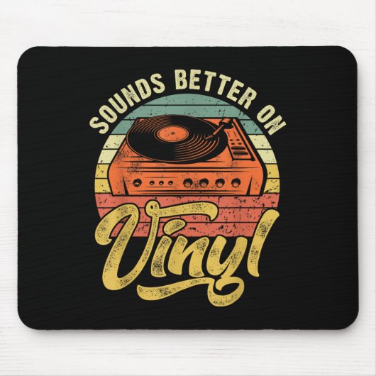 Sounds Better On Vinyl - Music Lover Disc Records  マウスパッド (正面)