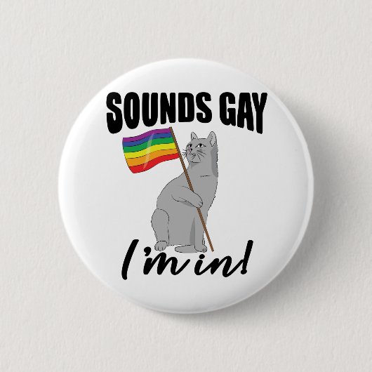 Sounds Gay I'm In Cat 缶バッジ (正面)