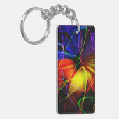 Soundwavesのネオンのフラクタル キーホルダー (正面左)