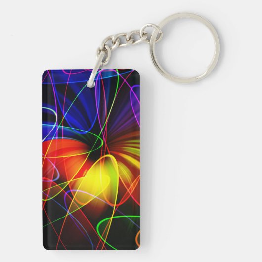 Soundwavesのネオンのフラクタル キーホルダー (裏面)
