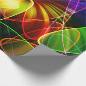 Soundwavesのネオンのフラクタル ラッピングペーパー (角)