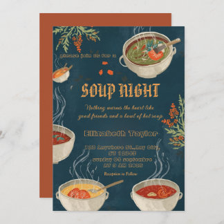 Soup Night Dinner Party Invitations 招待状