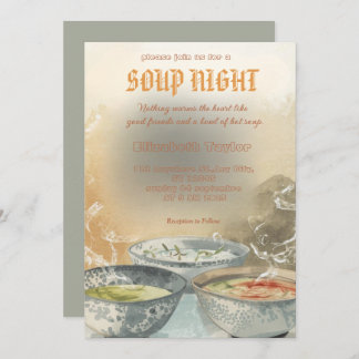 Soup Night Dinner Party Invitations 招待状