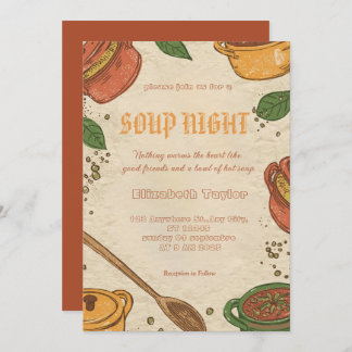 Soup Night Dinner Party Invitations 招待状