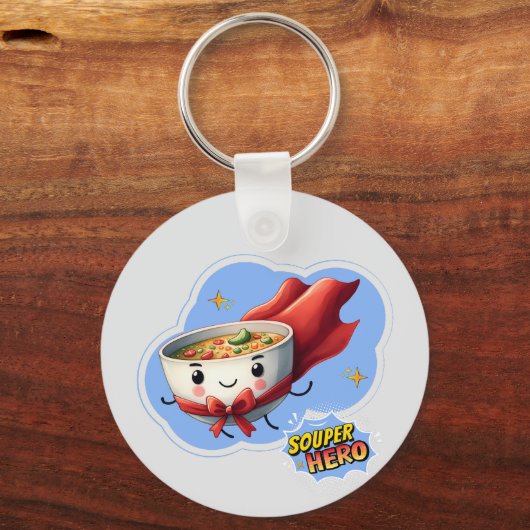 Souper Hero, Super Hero Soup Pun | キーホルダー (裏面)