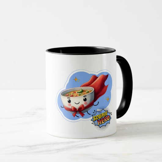 Souper Hero, Super Hero Soup Pun | マグカップ (正面右)