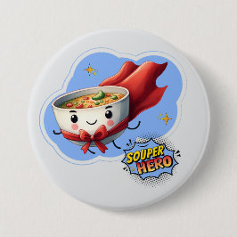 Souper Hero, Super Hero Soup Pun | 缶バッジ