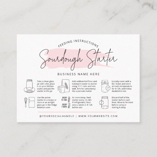 Sour生地スタータ食べ物を与えーの指示ガイドパン 名刺 (正面)