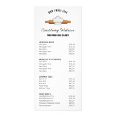 Sour生地パンモダンベイカー4x9インチのメニュー価格表 ラックカード (正面)