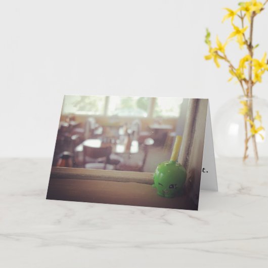 Sour Green Apple"お祝いカード カード (黄色い花)