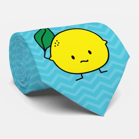 Sour yellow lemon leaf citrus fruit lemony ネクタイ (ロール)