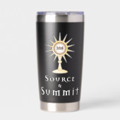 Source and Summit: Holy Eucharist John 6:51 Quote 保温保冷タンブラー (正面)