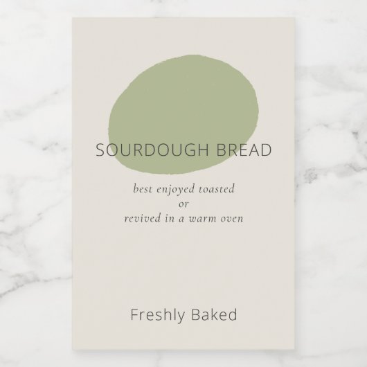 Sourdough Bread Care Sage Artisan 2x3 Bakery Label ワインラベル (シングルラベル)