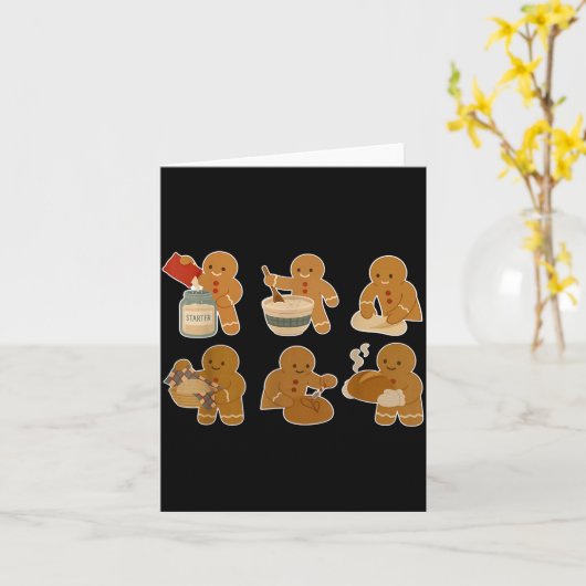 Sourdough Bread Christmas Gingerbread Homemaker Ba カード (黄色い花)