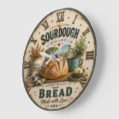 Sourdough Bread Rustic Artisan Bakery ラージ壁時計 (傾斜)