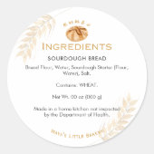 Sourdough Bread Wheat Bakery Ingredient ラウンドシール (正面)