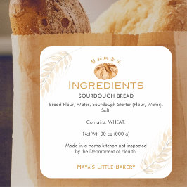 Sourdough Bread Wheat Ingredient Product スクエアシール