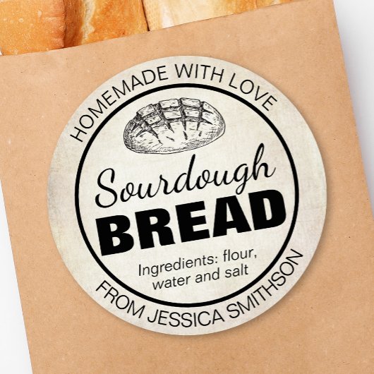 Sourdough Homemade Items Label SD01_01rd ラウンドシール