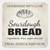 Sourdough Homemade Items Label SD01_01sqb スクエアシール (正面)