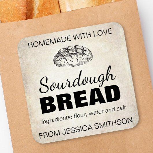 Sourdough Homemade Items Label SD01_01sqb スクエアシール