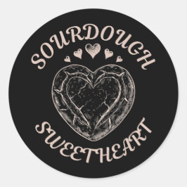 Sourdough Sweetheart Funny Valentine Heart Bread ラウンドシール