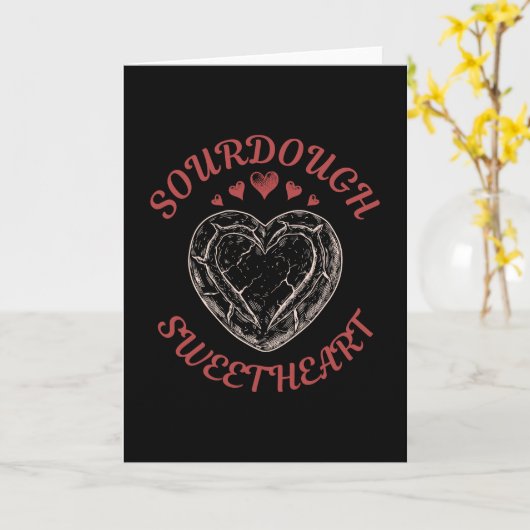 Sourdough Sweetheart – Funny Valentine Pun Gift カード (黄色い花)