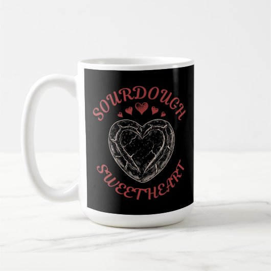 Sourdough Sweetheart – Funny Valentine Pun Gift コーヒーマグカップ (左)