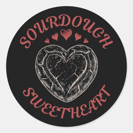 Sourdough Sweetheart – Funny Valentine Pun Gift ラウンドシール (正面)