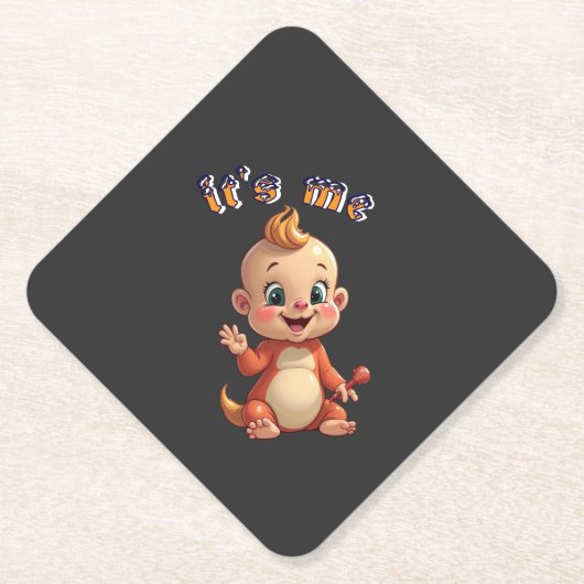 souriez à la joie de bébé mignonne, et au bonheur. ペーパーコースター (正面)