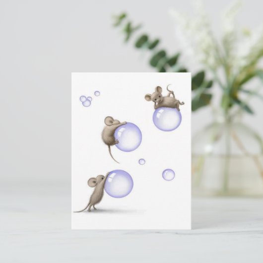 Souris et bulles ポストカード (スタンド正面)
