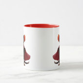 Souris super-héros avec cape rouge et costume. マグカップ (中央)