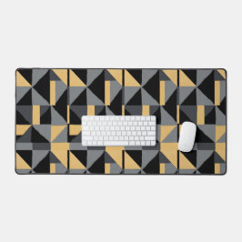 Sous-Main Tapis de Bureau – Géométrie Noir et Or デスクマット
