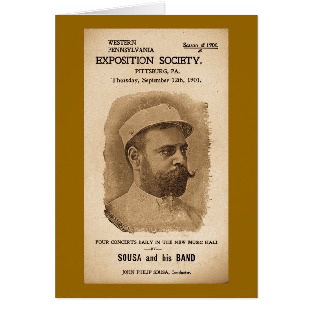 Sousaおよび彼の1901年に-ヴィンテージ広告バンドを付けます (正面)