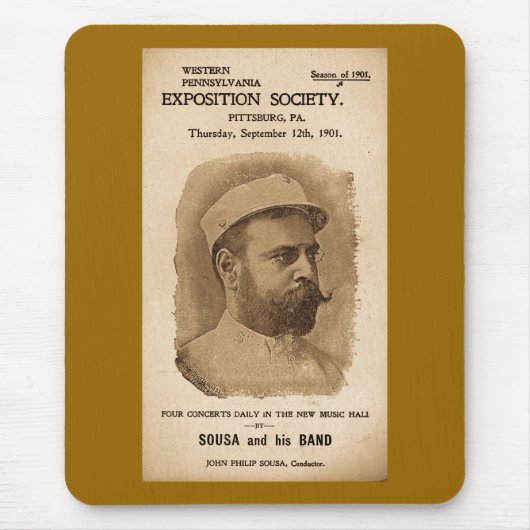 Sousaおよび彼の1901年に-ヴィンテージ広告バンドを付けます マウスパッド (正面)