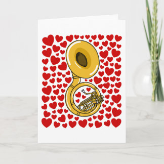 Sousaphone With Hearts Valentines Anniversary Card シーズンカード