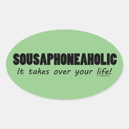 Sousaphoneholeic Life Ovalステッカー 楕円形シール (正面)