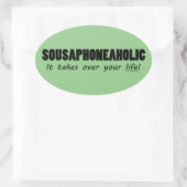 Sousaphoneholeic Life Ovalステッカー 楕円形シール (バッグ)