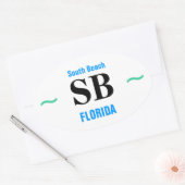 SOUTHビーチシール(4) 楕円形シール (封筒)