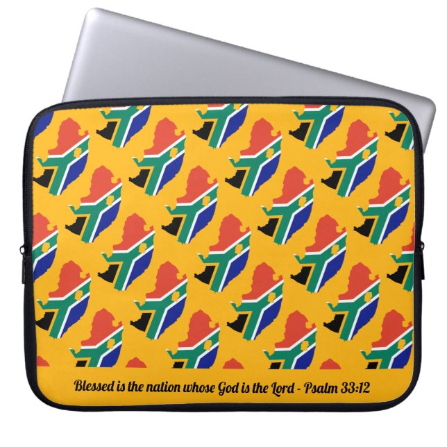 SOUTH AFRICA 賛美 Nation Psalm 33 Yellow Laptop ラップトップスリーブ (正面)