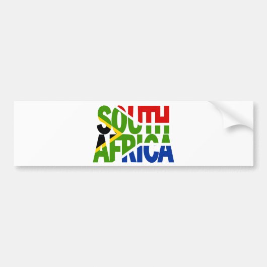 South Africa + flag バンパーステッカー (正面)