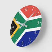South Africa Flag ラウンド壁時計 (傾斜)