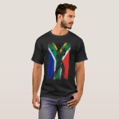 South Africa Flag Cricket Fan Player Coach Tシャツ (正面フル)