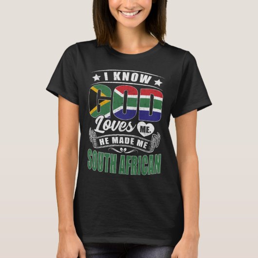 South Africa Flag God Loves Me  South Africans Tシャツ (正面)