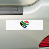 South Africa Heart with black SOUTH AFRICA バンパーステッカー (車上)