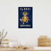 South Africa Poster BOAC Travel Art African Print ポスター (キッチン)