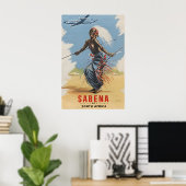 South Africa Poster Sabena Travel Print African ポスター (ホームオフィス)