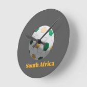 South Africa Soccer ラウンド壁時計 (傾斜)