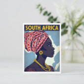 South Africa Woman Portrait Retro Art ポストカード (スタンド正面)